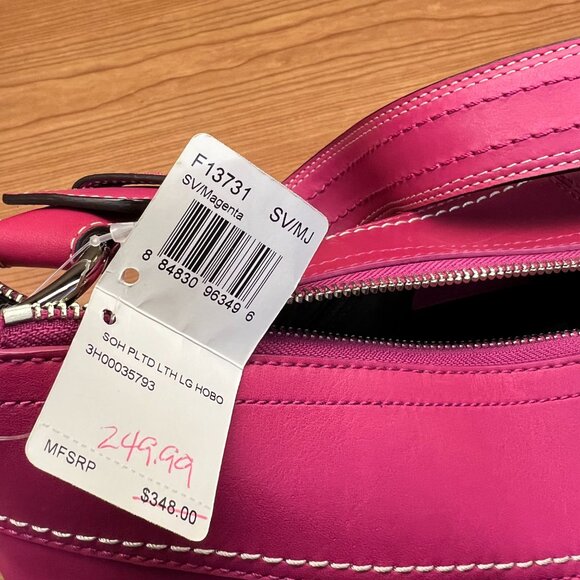 Coach Hobo Bag Pink Brand New Leather - Picture 16 of 16